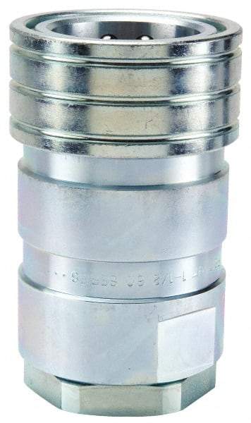 Parker - 1-1/2 NPTF Steel Hydraulic Hose Female Pipe Thread Coupler - 1,000 psi - Makers Industrial Supply