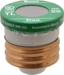 Cooper Bussmann - 125 VAC, 25 Amp, Time Delay Plug Fuse - 2.38" OAL, 10 (RMS Symmetrical) kA Rating, 2-1/4" Diam - Makers Industrial Supply