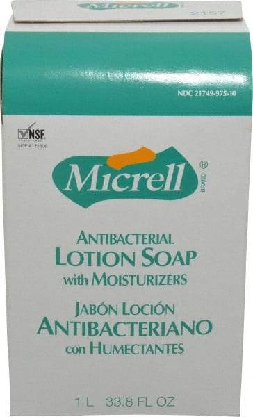 MICRELL - 1 L Dispenser Refill Liquid Soap - Antibacterial, Amber, Light Fragrance Scent - Makers Industrial Supply