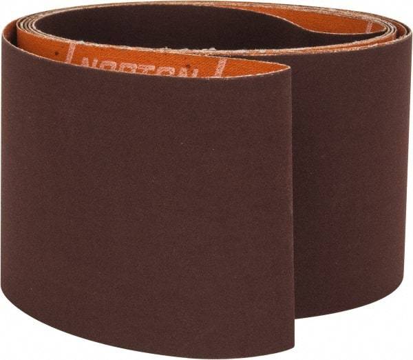 Norton - 3" Wide x 132" OAL, 240 Grit, Aluminum Oxide Abrasive Belt - Aluminum Oxide, Very Fine, Coated, J Weighted Cloth Backing, Series R245 - Makers Industrial Supply