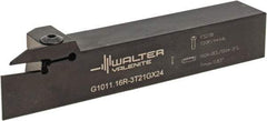 Walter - External Thread, 0.827" Max Depth of Cut, 3mm Min Groove Width, 150.01mm OAL, Right Hand Indexable Grooving Cutoff Toolholder - 25.4mm Shank Height x 25.4mm Shank Width, GX24-2E3/F3.. Insert Style, G1011 Toolholder Style - Makers Industrial Supply