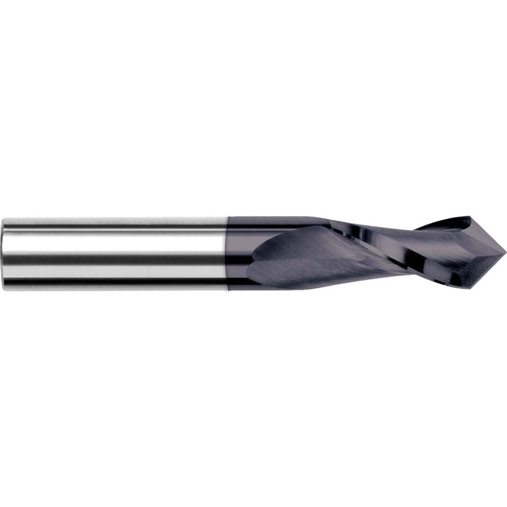 Harvey Tool - 3/8" Diam, 7/8" LOC, 2 Flute 120° Point Angle Solid Carbide Drill Mill - Exact Industrial Supply