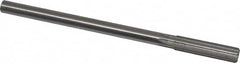 Made in USA - 1/2" High Speed Steel 6 Flute Chucking Reamer - Straight Flute, 0.4355" Straight Shank, 2" Flute Length, 8" OAL - Makers Industrial Supply