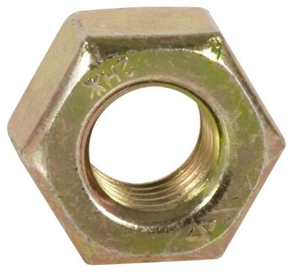 Value Collection - 1-8 UNC Steel Right Hand Heavy Hex Nut - 1-5/8" Across Flats, 63/64" High, Zinc Yellow Dichromate Finish - Makers Industrial Supply