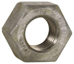 Value Collection - 3/4-10 UNC Steel Right Hand Heavy Hex Nut - 1-1/4" Across Flats, 47/64" High, Hot Dipped Galvanized Finish - Makers Industrial Supply