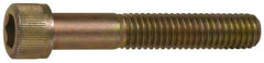 Made in USA - #10-24 UNC Hex Socket Drive, Socket Cap Screw - Grade 4037 Alloy Steel, Yellow Cadmium-Plated Finish, Partially Threaded, 1-1/4" Length Under Head - Makers Industrial Supply