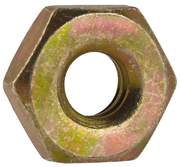 Made in USA - #10-24 UN Steel Right Hand Machine Screw Hex Nut - 3/8" Across Flats, 0.13" High, Cadmium-Plated Finish - Makers Industrial Supply