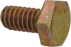 Made in North America - 1/4-20 UNC, 1/2" Length Under Head Hex Head Cap Screw - Grade 8 Alloy Steel, Zinc-Plated Finish, 7/16" Hex - Makers Industrial Supply