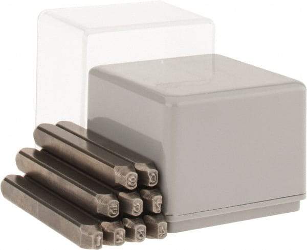 C.H. Hanson - 9 Piece, 3/32" Character Steel Stamp Set - Figures, Reverse - Makers Industrial Supply