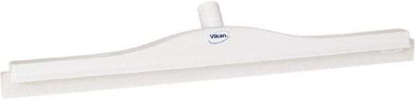 Vikan - 24" Rubber Blade Floor Squeegee - Double Edge, White, Plastic Holder - Makers Industrial Supply