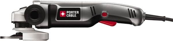 Porter-Cable - 4-1/2" Wheel Diam, 10,000 RPM, Corded Angle & Disc Grinder - 5/8-11 Spindle, 120 Volts, 7.5 Amps - Makers Industrial Supply