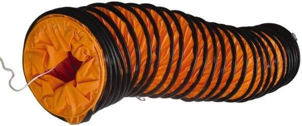 Maxess Climate Control Technologies - 8" ID, 16.4' Long, PVC Blower & Duct Hose - Orange, 9.1" Bend Radius, 5 to 122°F, Flame Retarding - Makers Industrial Supply