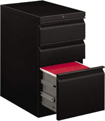 Hon - 15" Wide x 28" High x 22-7/8" Deep, 3 Drawer Pedestal - Steel, Black - Makers Industrial Supply