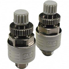 SMC PNEUMATICS - Speed & Flow Control Valves Valve Type: Metering Valve with Silencer Male Thread Size: 10-32 UNF - Makers Industrial Supply