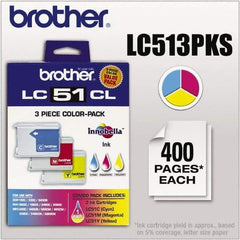 Brother - Cyan, Magenta & Yellow Ink Cartridge - Use with Brother DCP-130C, 330C, 350C, intelliFAX-1860C, 1960C, 2480C, 2580C, MFC-230C, 240C, 440CN, 465CN, 665CW, 685CW, 845CW, 885CW, 3360C - Makers Industrial Supply