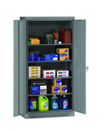 36"W x 24"D x 72"H Storage Cabinet Welded Set Up w/Raised Bottom, 4 Adj Shelves, and built in Shelf Tabs - Makers Industrial Supply