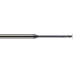 Harvey Tool - Ball End Mills; Mill Diameter (Decimal Inch): 0.0650 ; Number of Flutes: 3 ; Length of Cut (Inch): 1/2 ; Length of Cut (Decimal Inch): 0.5000 ; Material: Solid Carbide ; Overall Length (Inch): 2-1/2 - Exact Industrial Supply