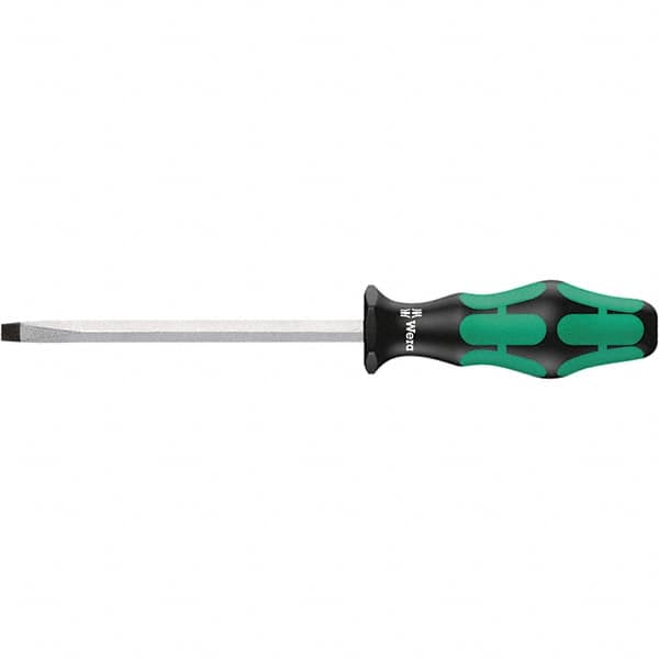 Wera - 10mm Blade Width, Slotted Screwdriver - 200mm Blade Length, Hexagon Shank, Ergonomic Handle - Makers Industrial Supply