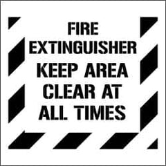 NMC - Fire Extinguisher - Keep Area Clear at All Times Stencil - 0.06 Inch Thick, Polyethylene, English - Makers Industrial Supply