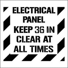 NMC - Electrical Panel - Keep 36 in Clear at All Times Stencil - 0.06 Inch Thick, Polyethylene, English - Makers Industrial Supply