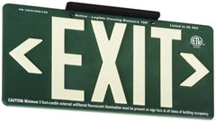 NMC - Exit, Plastic Exit Sign - 15-7/8" Wide x 8-5/8" High, Glow-in-the-Dark - Makers Industrial Supply