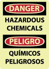 NMC - "Danger - Hazardous Chemicals", 14" Long x 10" Wide, Rigid Plastic Safety Sign - Rectangle, 0.05" Thick, Use for Hazardous Materials - Makers Industrial Supply