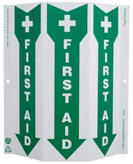 NMC - "First Aid", 12" Long x 9" Wide, Rigid Plastic Safety Sign - Rectangle, 0.01" Thick, Use for First Aid - Makers Industrial Supply