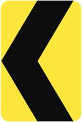 NMC - "Chevron", 18" Wide x 24" High, Aluminum Traffic Control Signs - 0.08" Thick, Black on Yellow, High Intensity Reflectivity, Rectangle, Post Mount - Makers Industrial Supply