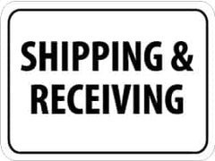 NMC - "Shipping & Receiving", 24" Wide x 18" High, Aluminum Parking Lot Traffic Signs - 0.08" Thick, Black on White, High Intensity Reflectivity, Rectangle, Post Mount - Makers Industrial Supply