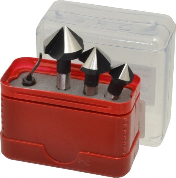 Vargus - 4 Piece, 1/2 to 13/16" Head Diam, Single End Countersink Set - Makers Industrial Supply