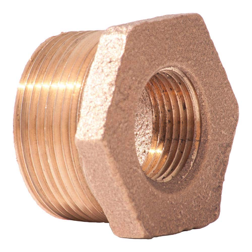 Merit Brass - Brass & Chrome Pipe Fittings Type: Hex Bushing Fitting Size: 1/2 x 1/4 - Makers Industrial Supply