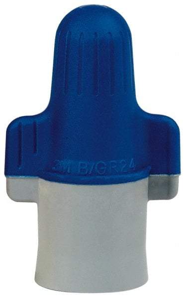 3M - 4, 14 to 2, 6 AWG, 600 Volt, Flame Retardant, Wing Twist on Wire Connector - Blue & Gray, 221°F - Makers Industrial Supply