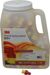 3M - 2, 18 to 2, 8 AWG, 600 Volt, Flame Retardant, Wing Twist on Wire Connector - Red & Yellow, 221°F - Makers Industrial Supply