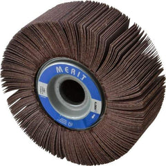 Merit Abrasives - 6" Diam, 180 Grit Aluminum Oxide Unmounted Flap Wheel - 1" Hole, 2" Wide, Coated, Very Fine Grade, 6,000 Max RPM , Cloth Backing - Makers Industrial Supply