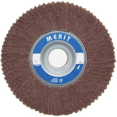 Merit Abrasives - 6" Diam, 240 Grit Ceramic Unmounted Flap Wheel - 1" Hole, 3" Wide, Coated, Very Fine Grade, 6,000 Max RPM , Cloth Backing - Makers Industrial Supply