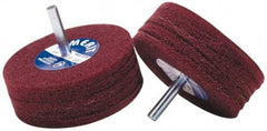 Merit Abrasives - 5" Diam, Medium Mounted Scrubber Buffing Wheel - 1 Ply, Medium Grade, 1/4" Shank Diam, 4,000 RPM - Makers Industrial Supply