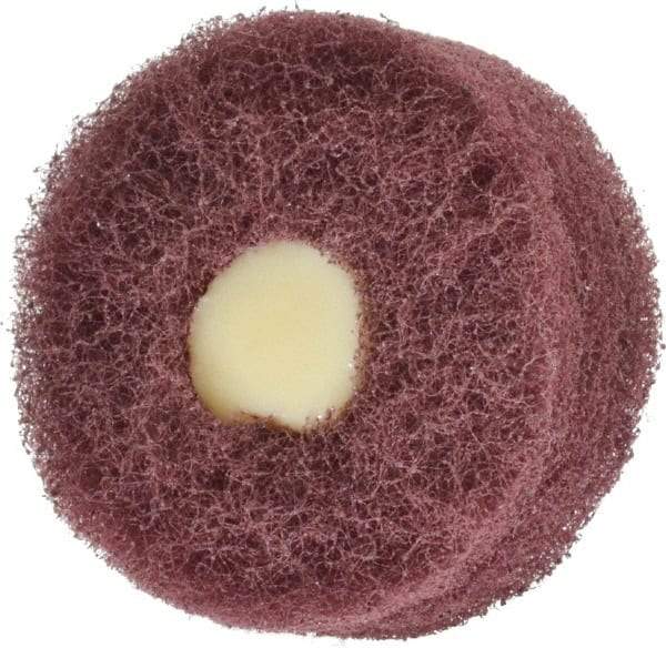 Merit Abrasives - 2" Diam, Medium Mounted Scrubber Buffing Wheel - 3 Ply, Very Fine Grade, 1/4" Shank Diam, 12,000 RPM - Makers Industrial Supply