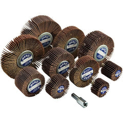 Merit Abrasives - 10 Piece Flap Wheel Kit - 1 & 3" Wheel, 1/4-20 Shank - Makers Industrial Supply