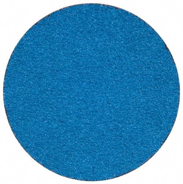 Merit Abrasives - 2" Disc Diam, 60 Grit, Zirconia Alumina Quick Change Disc - Type R Attaching System, Coated, Blue, Medium Grade, 30,000 RPM - Makers Industrial Supply