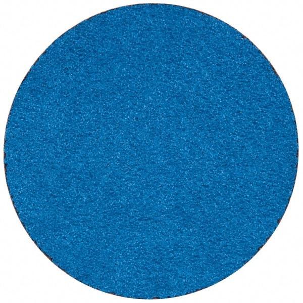 Merit Abrasives - 3" Disc Diam, 50 Grit, Zirconia Alumina Quick Change Disc - Type R Attaching System, Coated, Blue, Coarse Grade, 20,000 RPM - Makers Industrial Supply