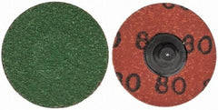 Merit Abrasives - 1-1/2" Disc Diam, 80 Grit, Zirconia Alumina Quick Change Disc - Type R Attaching System, Coated, Blue, Medium Grade, 30,000 RPM - Makers Industrial Supply