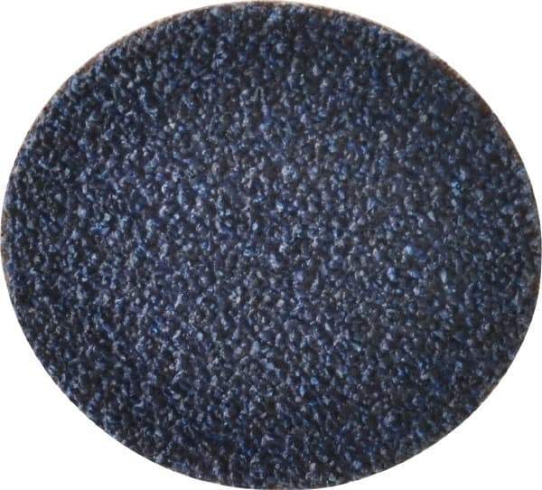 Merit Abrasives - 2" Disc Diam, 36 Grit, Zirconia Alumina Quick Change Disc - Type R Attaching System, Coated, Blue, Very Coarse Grade, 30,000 RPM - Makers Industrial Supply