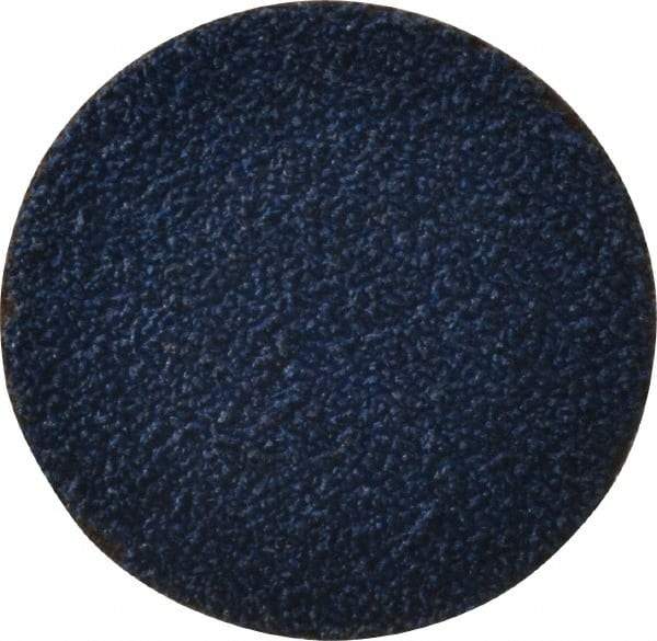 Merit Abrasives - 2" Disc Diam, 40 Grit, Zirconia Alumina Quick Change Disc - Type R Attaching System, Coated, Blue, Coarse Grade, 30,000 RPM - Makers Industrial Supply