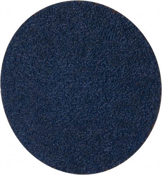 Merit Abrasives - 3" Disc Diam, 40 Grit, Zirconia Alumina Quick Change Disc - Type R Attaching System, Coated, Blue, Coarse Grade, 20,000 RPM - Makers Industrial Supply