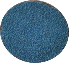 Merit Abrasives - 1-1/2" Disc Diam, 60 Grit, Zirconia Alumina Quick Change Disc - Type S Attaching System, Coated, Blue, Medium Grade, 30,000 RPM - Makers Industrial Supply