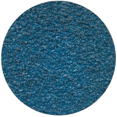 Merit Abrasives - 2" Disc Diam, 36 Grit, Zirconia Alumina Quick Change Disc - Type S Attaching System, Coated, Blue, Very Coarse Grade, 30,000 RPM - Makers Industrial Supply