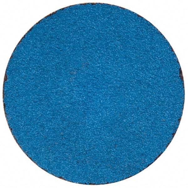 Merit Abrasives - 2" Disc Diam, 80 Grit, Zirconia Alumina Quick Change Disc - Type S Attaching System, Coated, Blue, Medium Grade, 30,000 RPM - Makers Industrial Supply