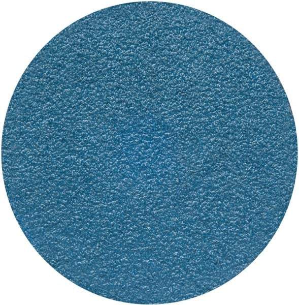 Merit Abrasives - 3" Disc Diam, 50 Grit, Zirconia Alumina Quick Change Disc - Type S Attaching System, Coated, Blue, Coarse Grade, 20,000 RPM - Makers Industrial Supply