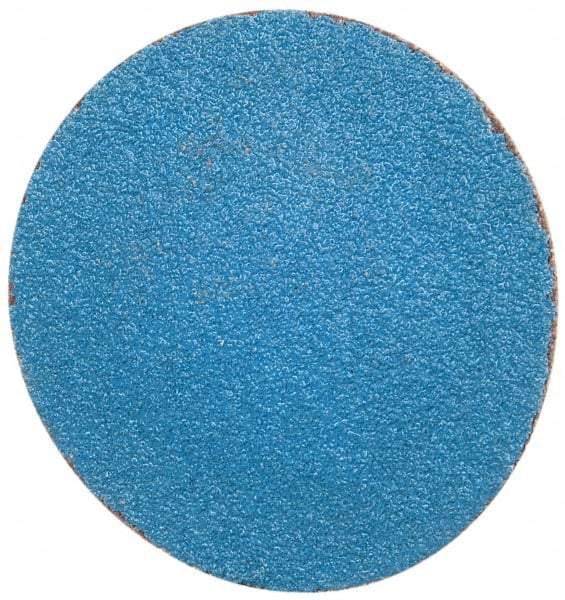 Merit Abrasives - 2" Disc Diam, 80 Grit, Zirconia Alumina Quick Change Disc - Type R Attaching System, Coated, Blue, Medium Grade, 30,000 RPM - Makers Industrial Supply