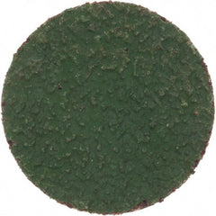 Merit Abrasives - 1" Disc Diam, 50 Grit, Zirconia Alumina Quick Change Disc - Type R Attaching System, Coated, Green, Coarse Grade, 40,000 RPM, R801 Series - Makers Industrial Supply